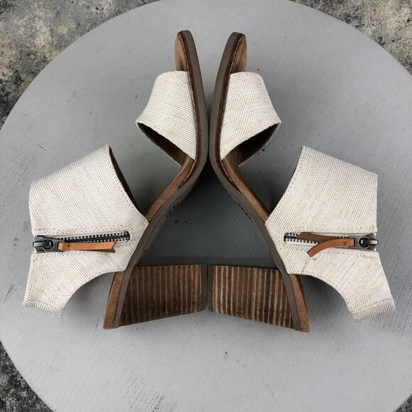 Toms Women's Size 8 Majorca Natural Cream Open Toe Cutout High Heel Sandals - Picture 9 of 15